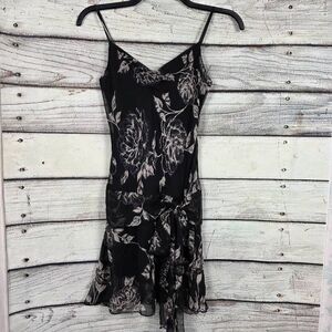 Speechless Black Floral Mini Dress Spaghetti Strap Women’s M